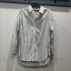 Lauren Ralph Lauren Black and White Striped Casual Shirt